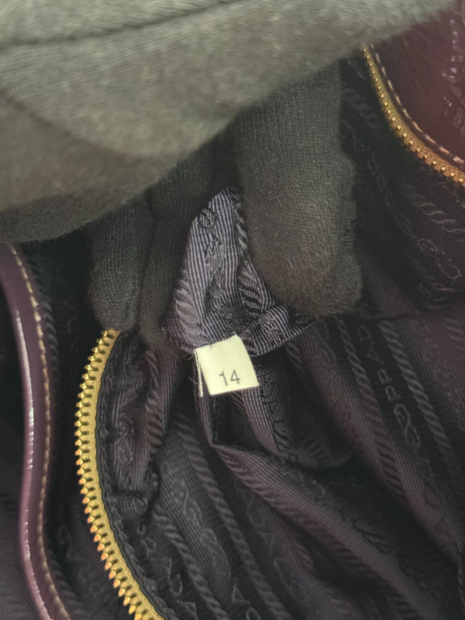 Prada Vitello Daino Purple Patent Leather Large Tote Bag
