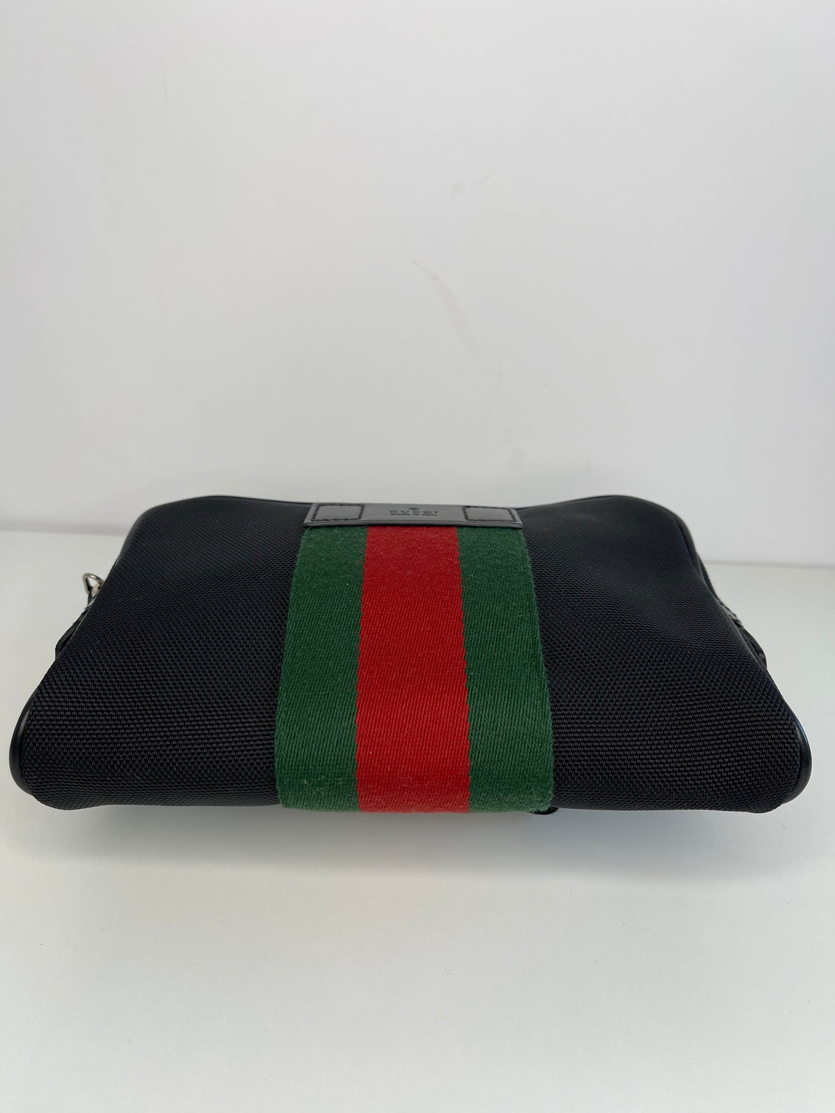 Gucci Web Monogram Canvas Slim Belt Bag