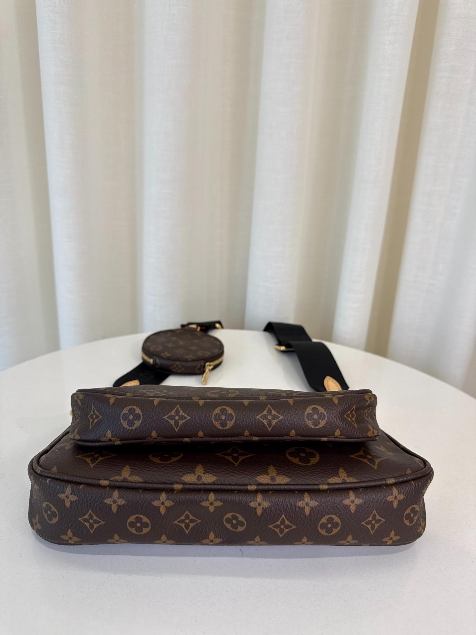 Louis Vuitton Multi Pochette Accessoires Black Strap Monogram Canvas
