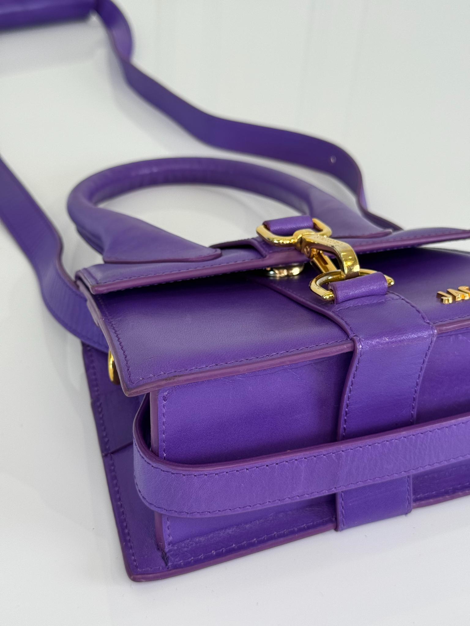 Jacquemus Le Chiquito Montagne Purple Leather Handbag