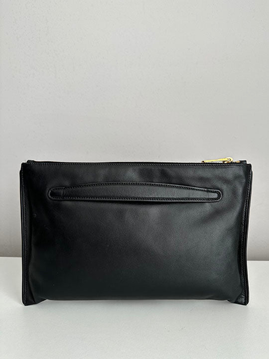 Miu Miu Black Leather Studded Clutch