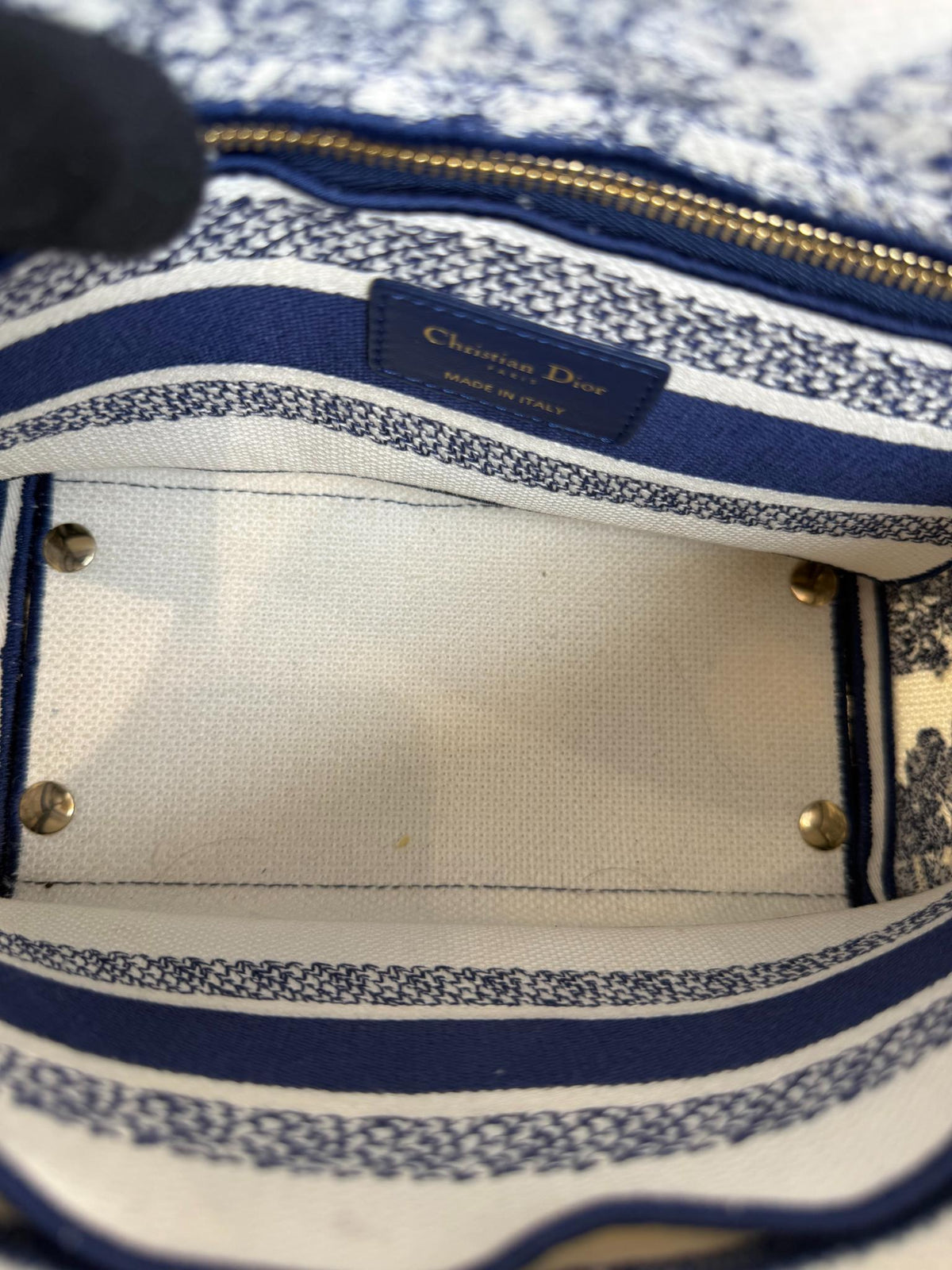 Christian Dior Medium Lady D-Lite Blue Rêve d'Infini Reverse Embroidered