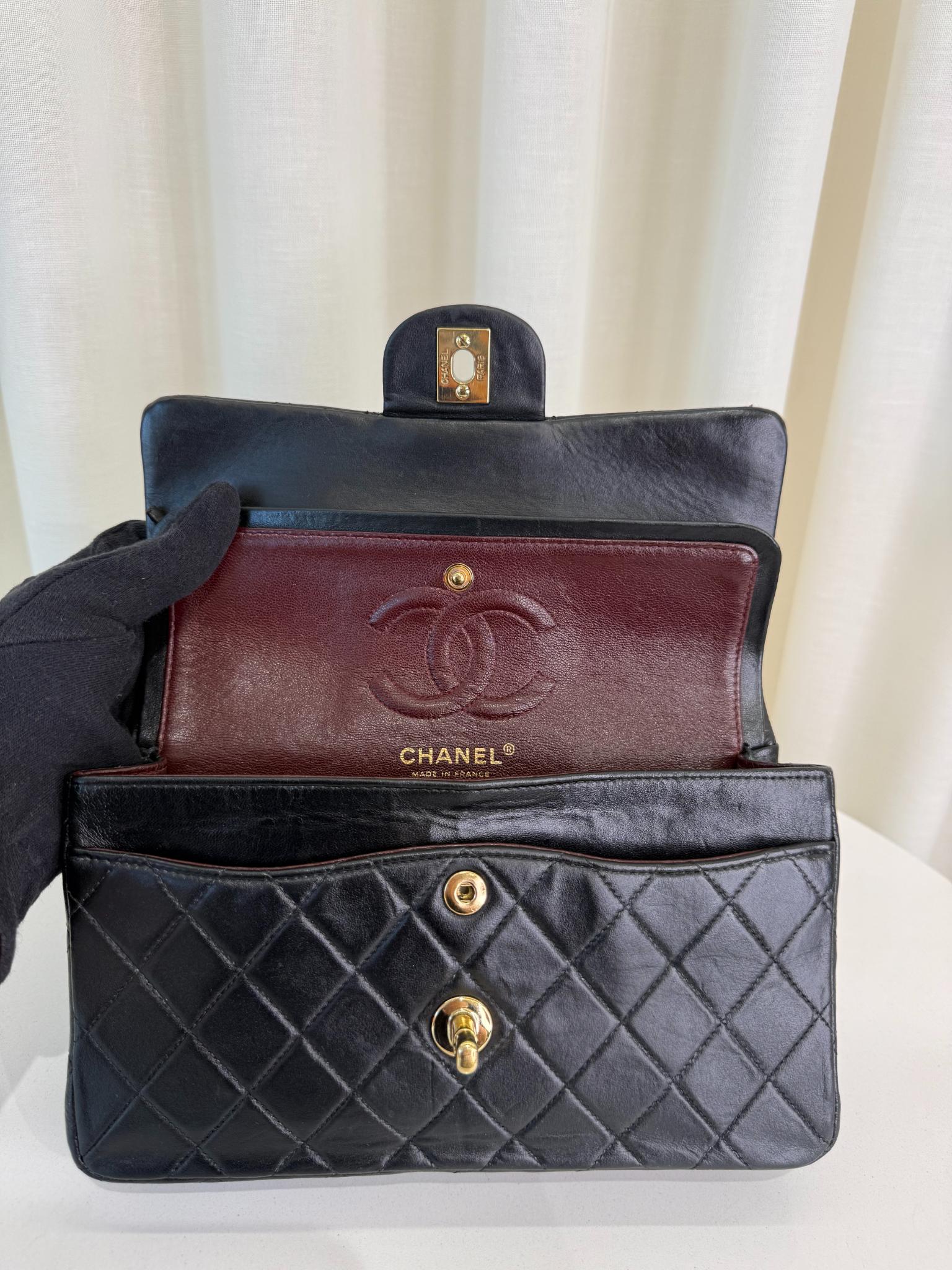 Chanel Classic Double Flap Small Black Lambskin Gold Hardware