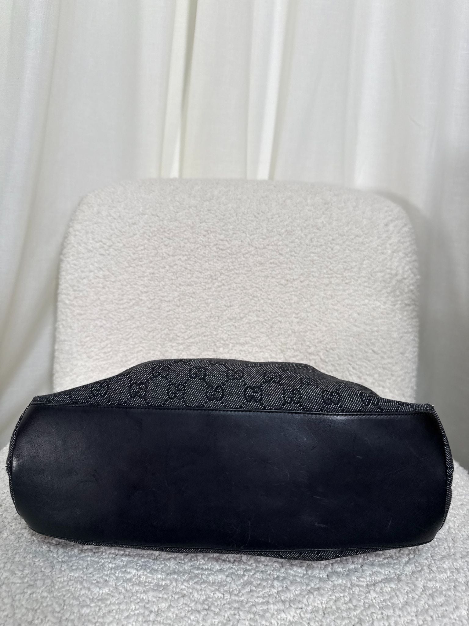 Gucci x Tom Ford GG Denim Bamboo Handle Bag