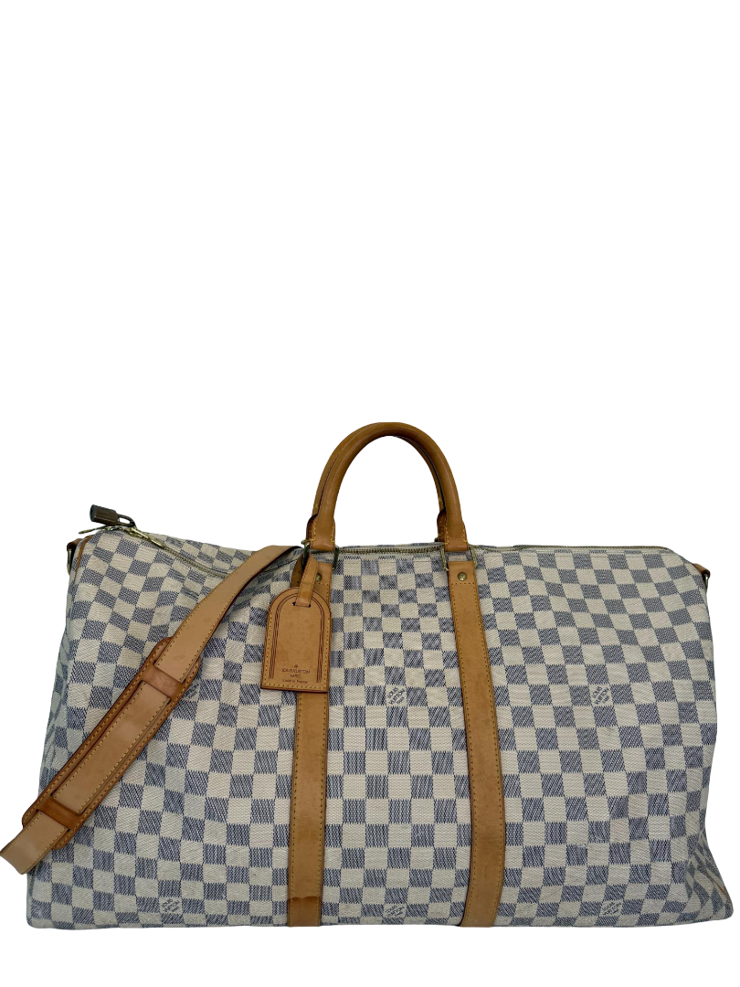 Louis Vuitton Keepall Bandoulière 55 Damier Azur Canvas