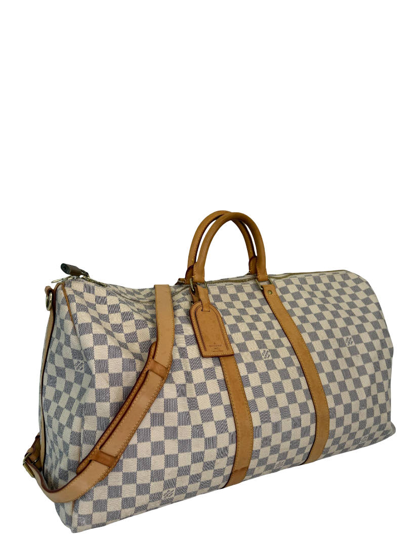 Louis Vuitton Keepall Bandoulière 55 Damier Azur Canvas