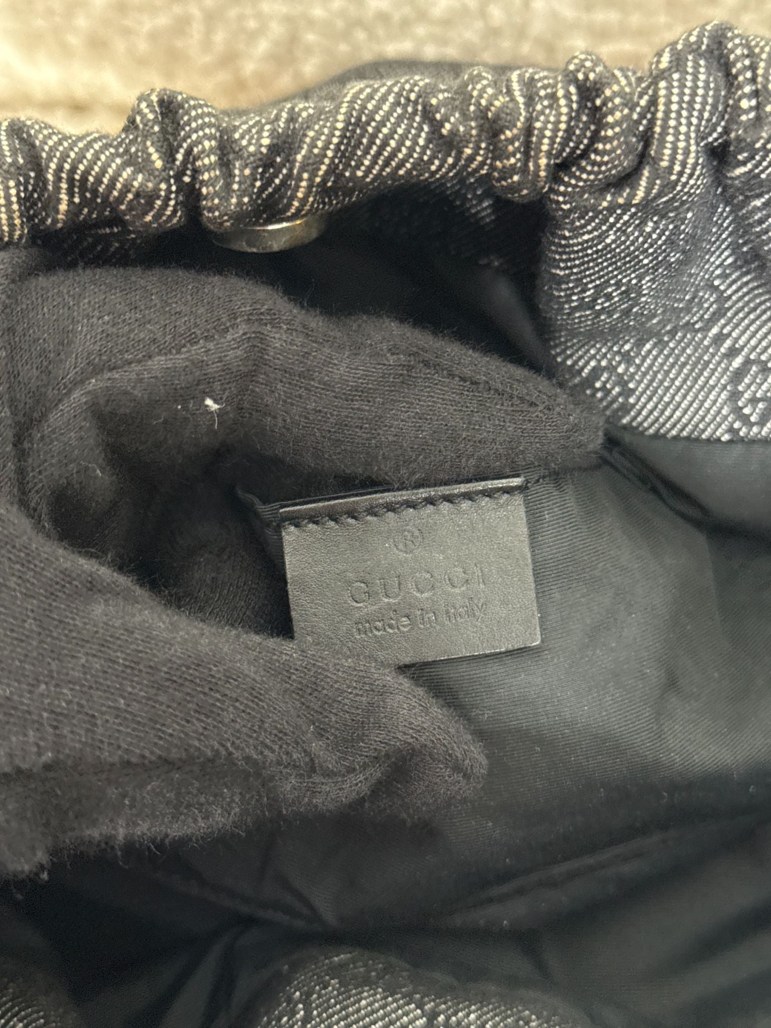 Gucci x Tom Ford GG Denim Bamboo Handle Bag