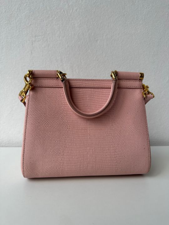 Dolce & Gabbana Small Miss Sicily Crystal Laizard Handbag