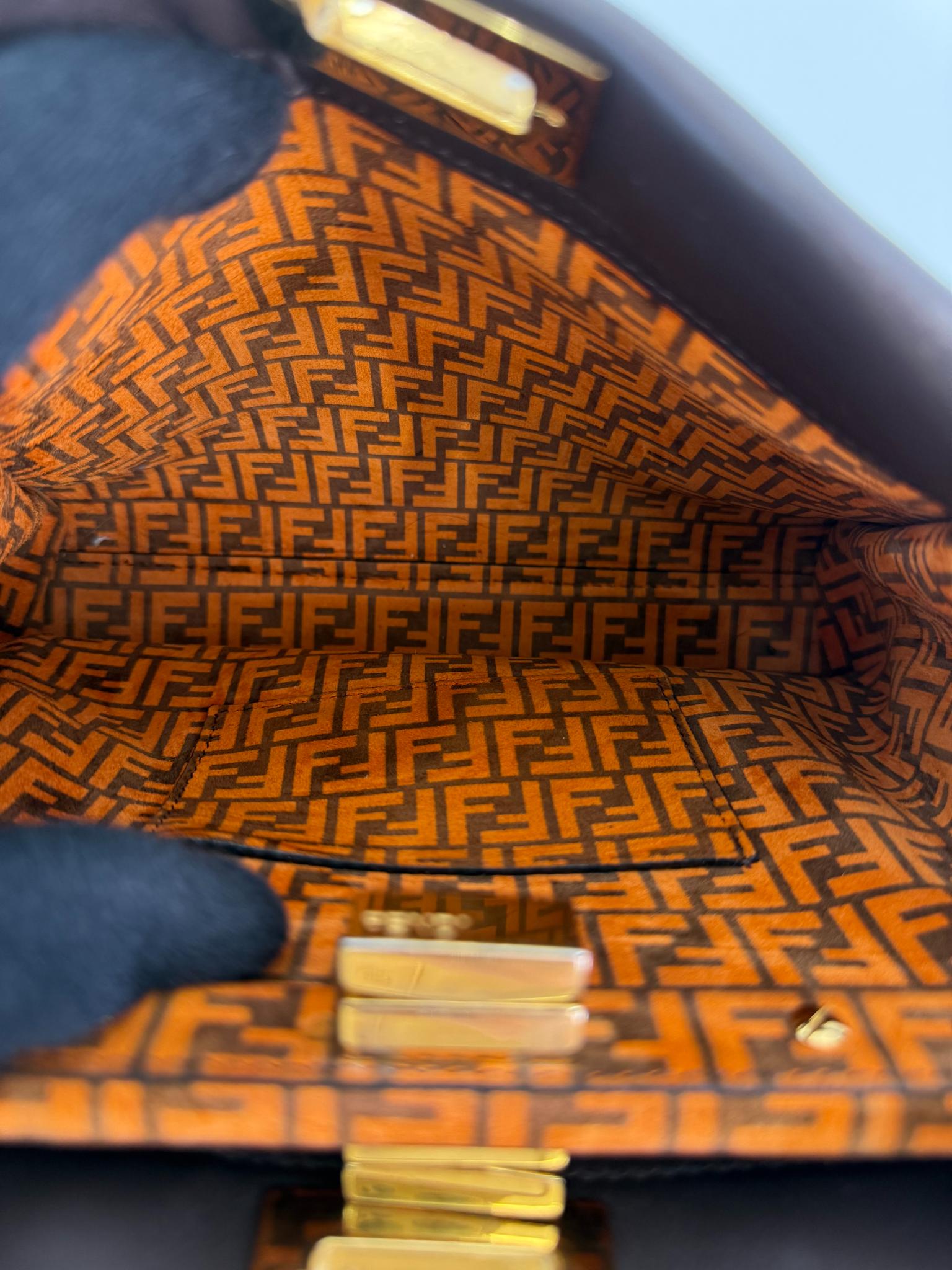 Fendi Peekaboo ISeeU Small Brown Calfskin Leather Bag
