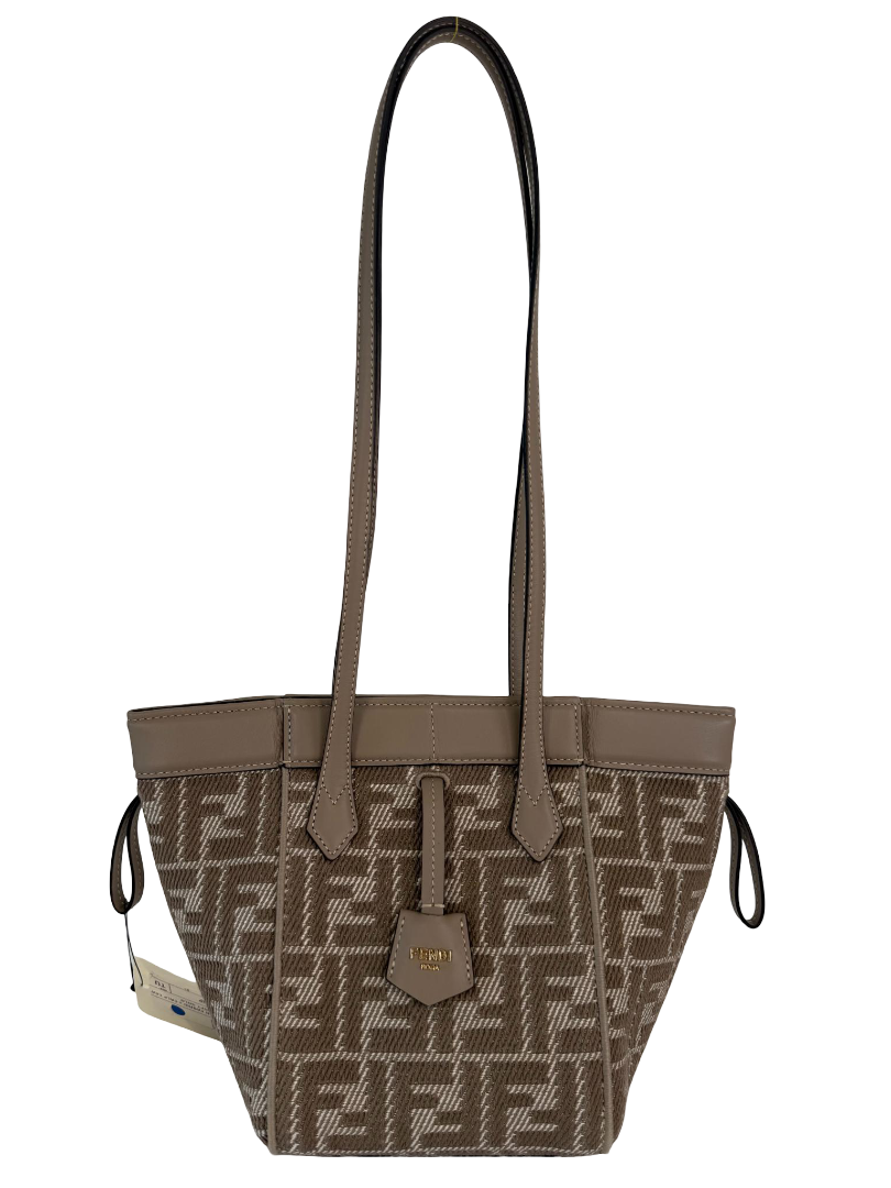 Fendi Origami Mini Bag Beige/Brown FF Jacquard Fabric