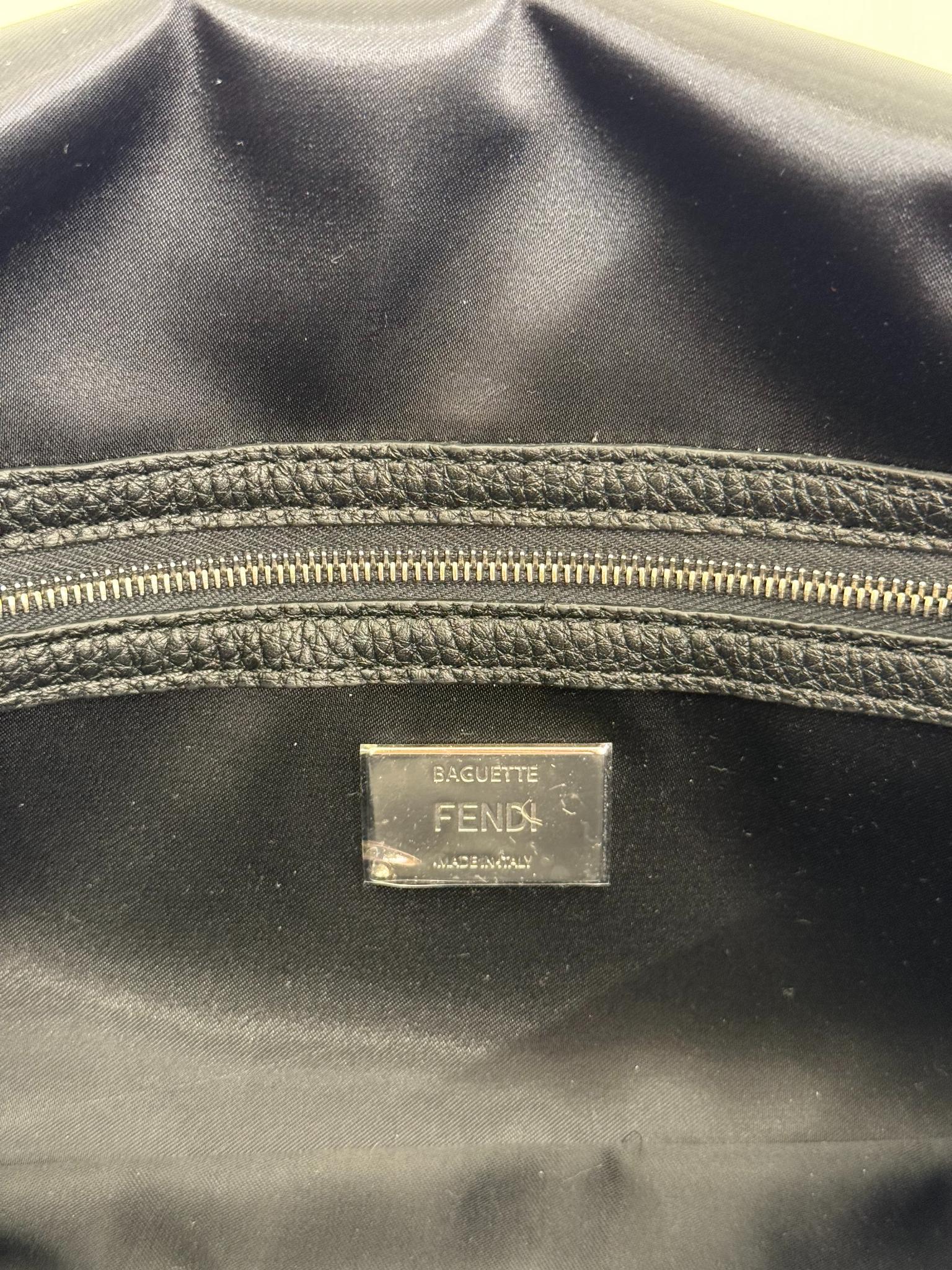 Fendi Black Nylon Multipocket Cargo Baguette