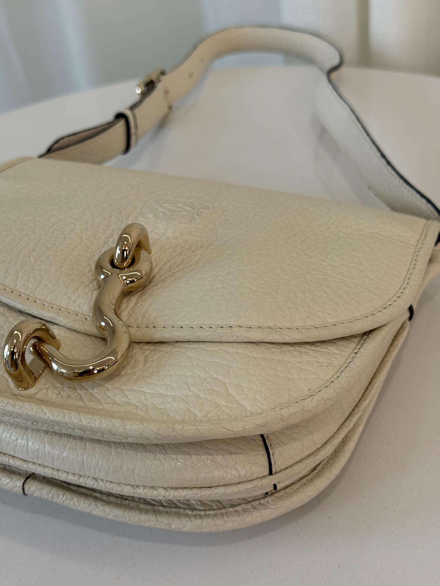 Loewe Amberley Small Satchel Ivory Shoulder Bag