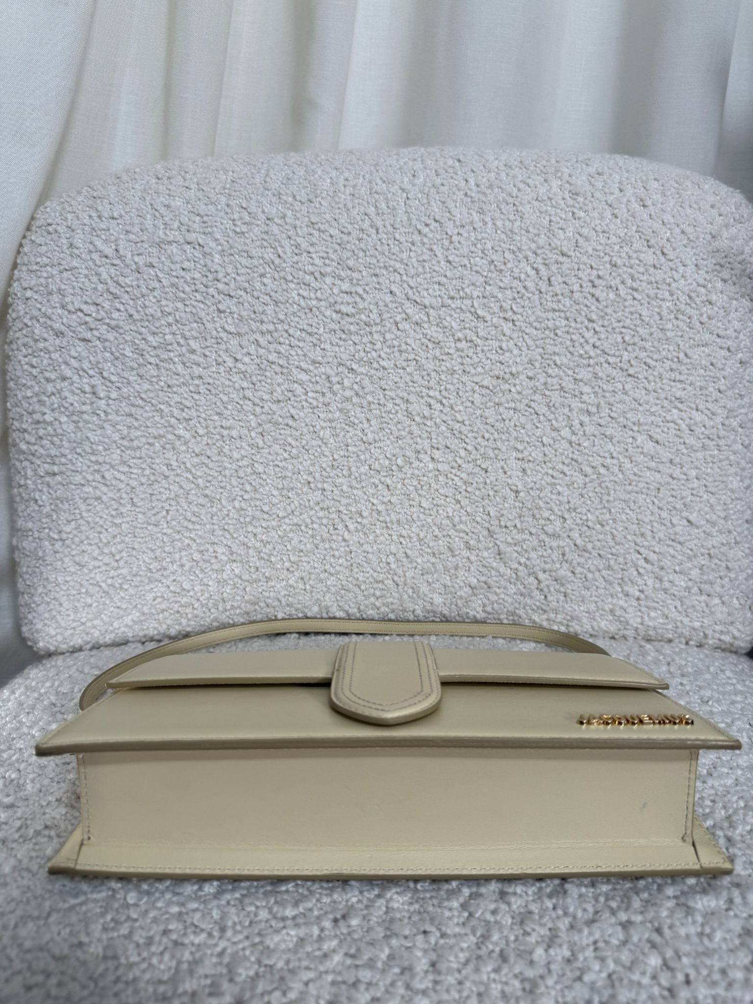 Jacquemus Bambino Long Ivory Smooth Leather Shoulder Bag