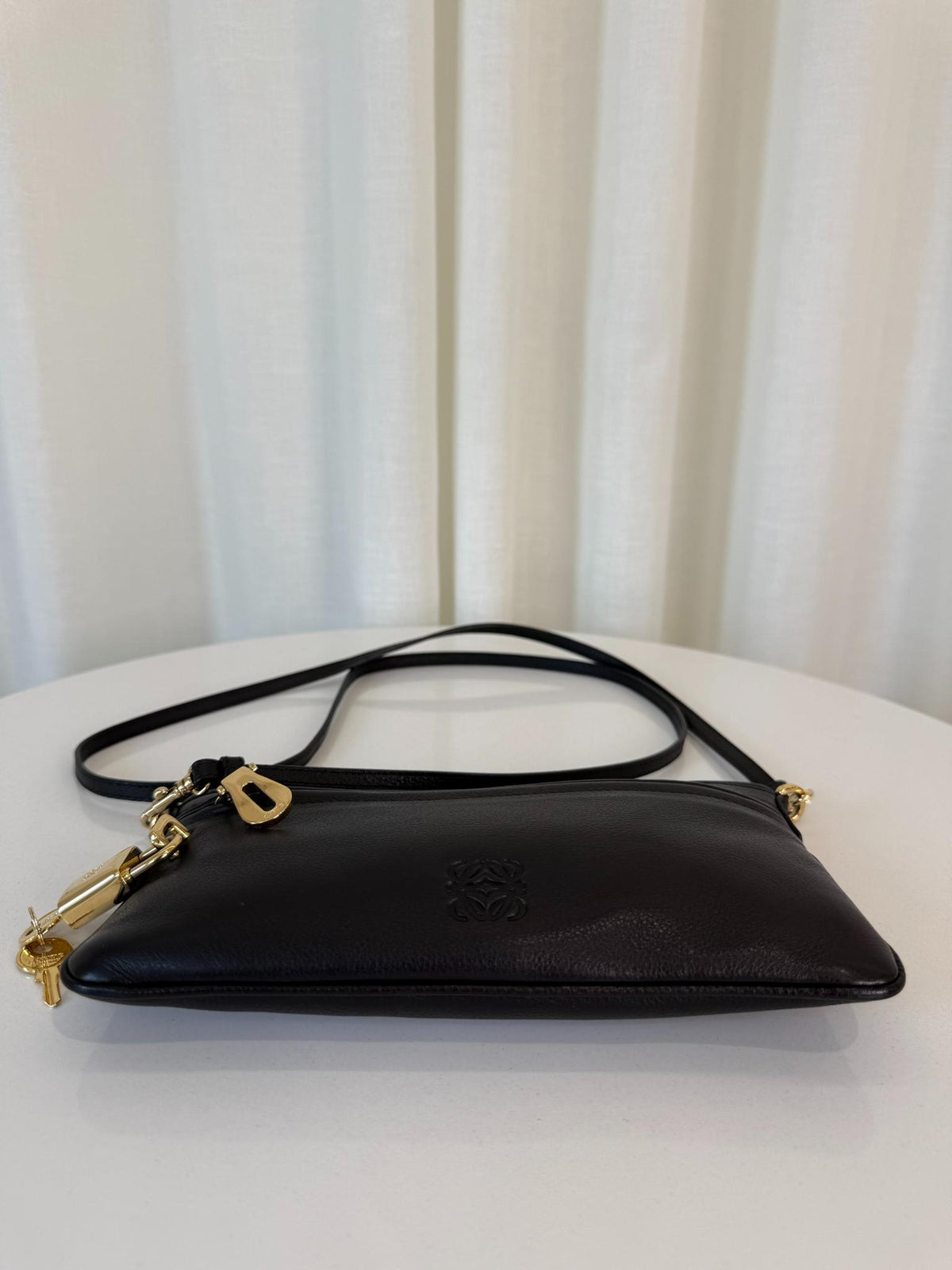 Loewe Anagram Leather Black Mini Pouch