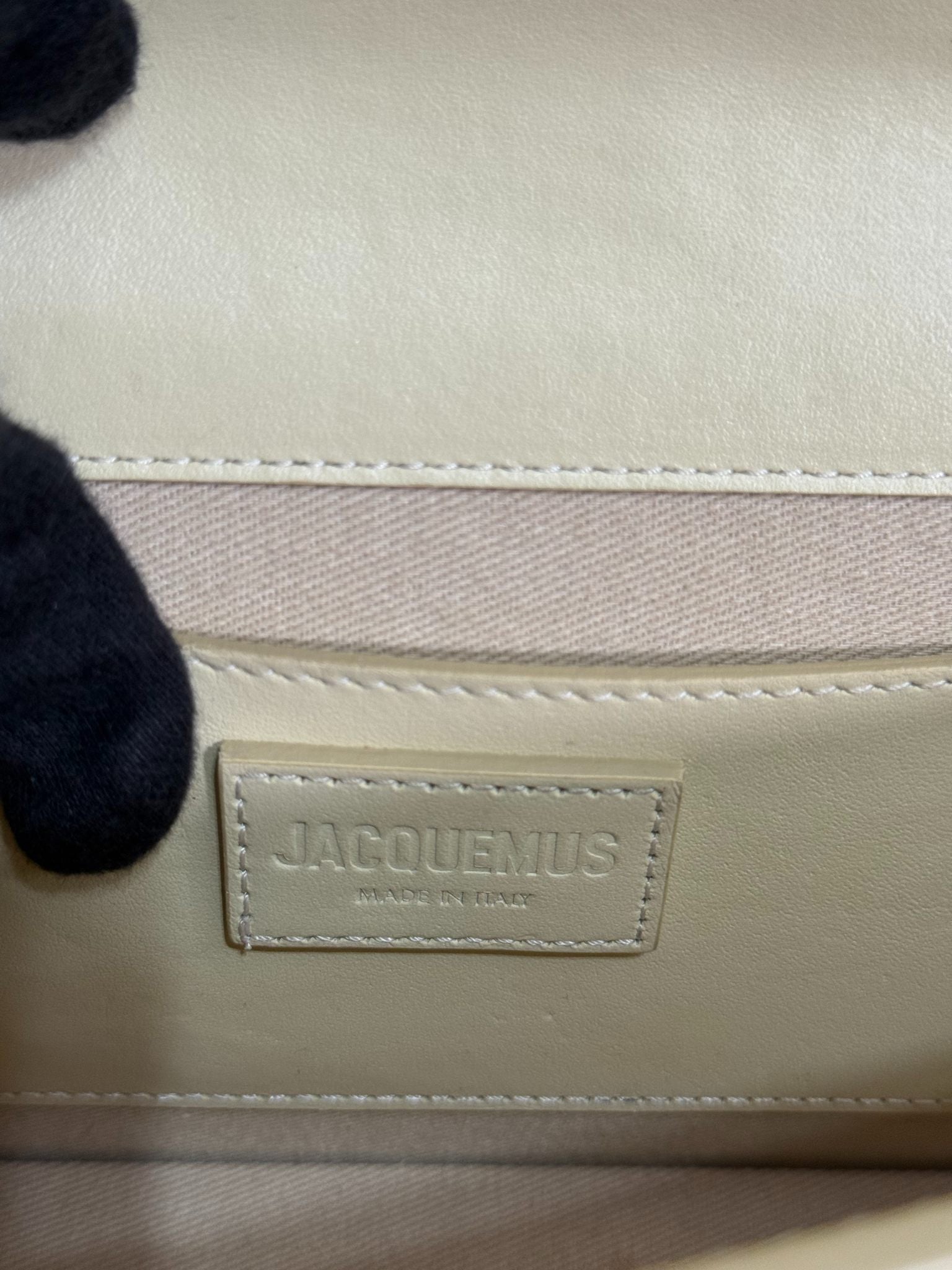 Jacquemus Bambino Long Ivory Smooth Leather Shoulder Bag