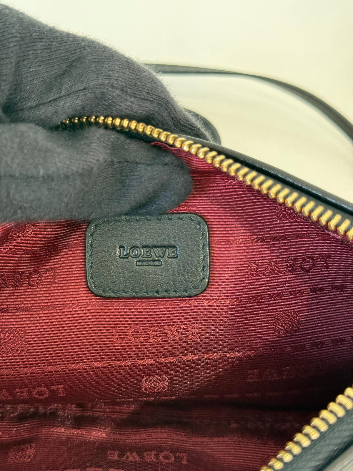 Loewe Anagram Leather Black Mini Pouch