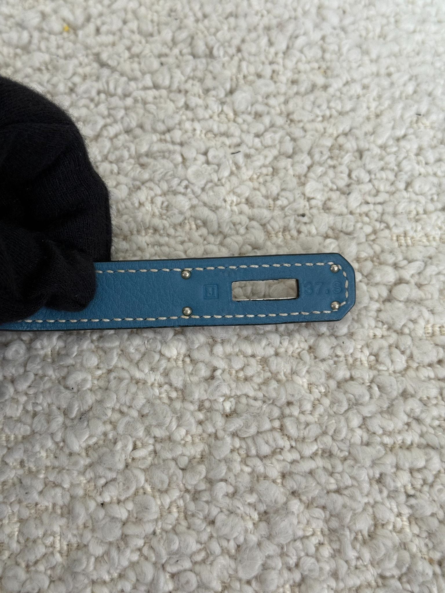 Hermès Kelly 35 Clemence Blue Jean Palladium Hardware