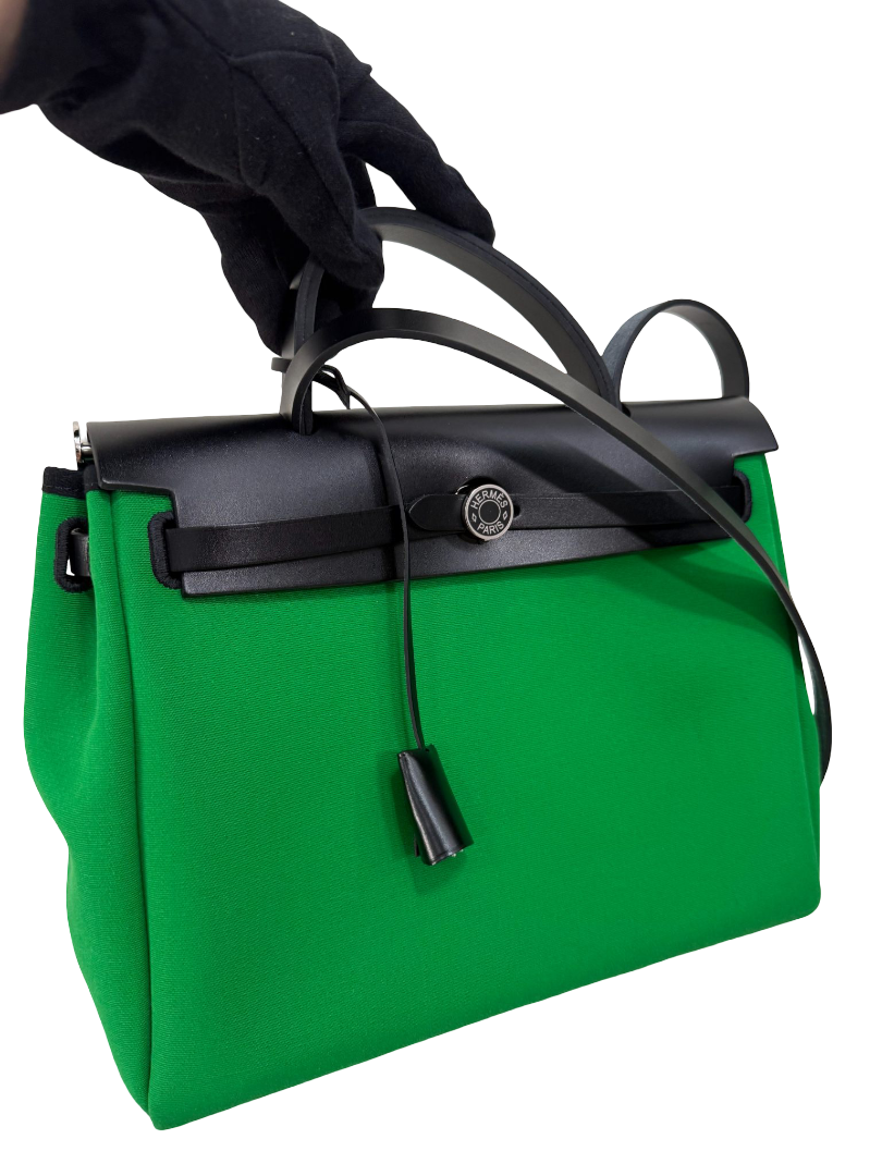 Hermès Herbag Zip 31 Laque Bag Green Palladium Hardware