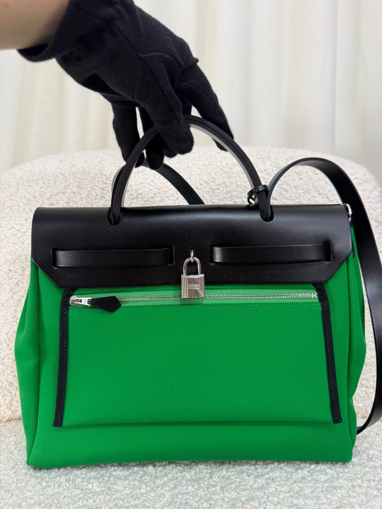 Hermès Herbag Zip 31 Laque Bag Green Palladium Hardware