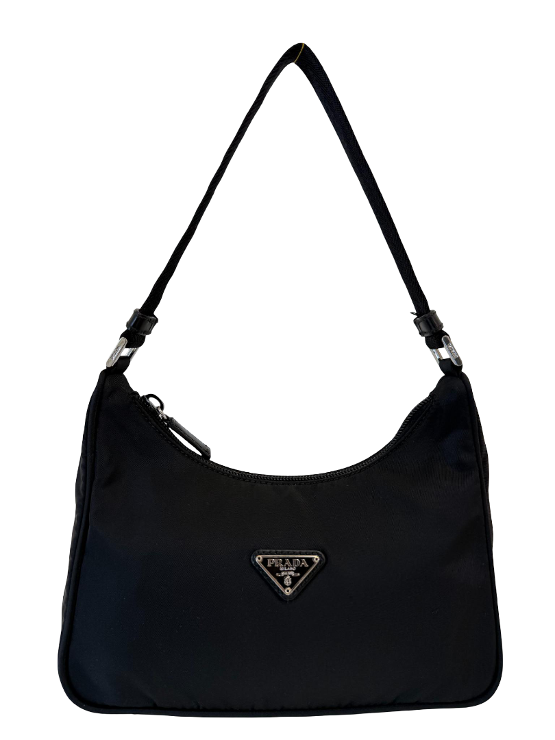 Prada Black Nylon Vintage Early 2000's Pochette