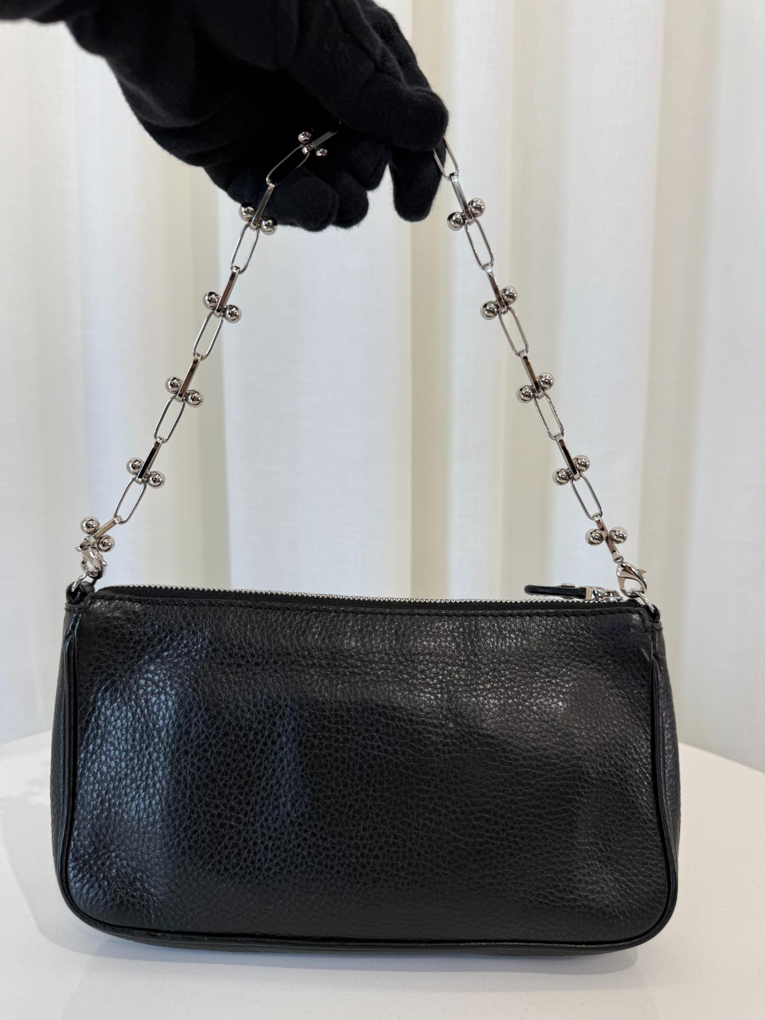 Salvatore Ferragamo Adelia Black Leather Pochette