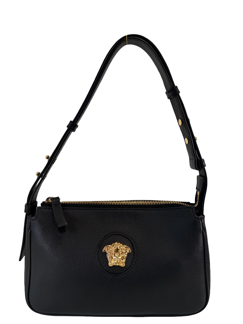 Versace La Medusa Black Leather Small Pochette