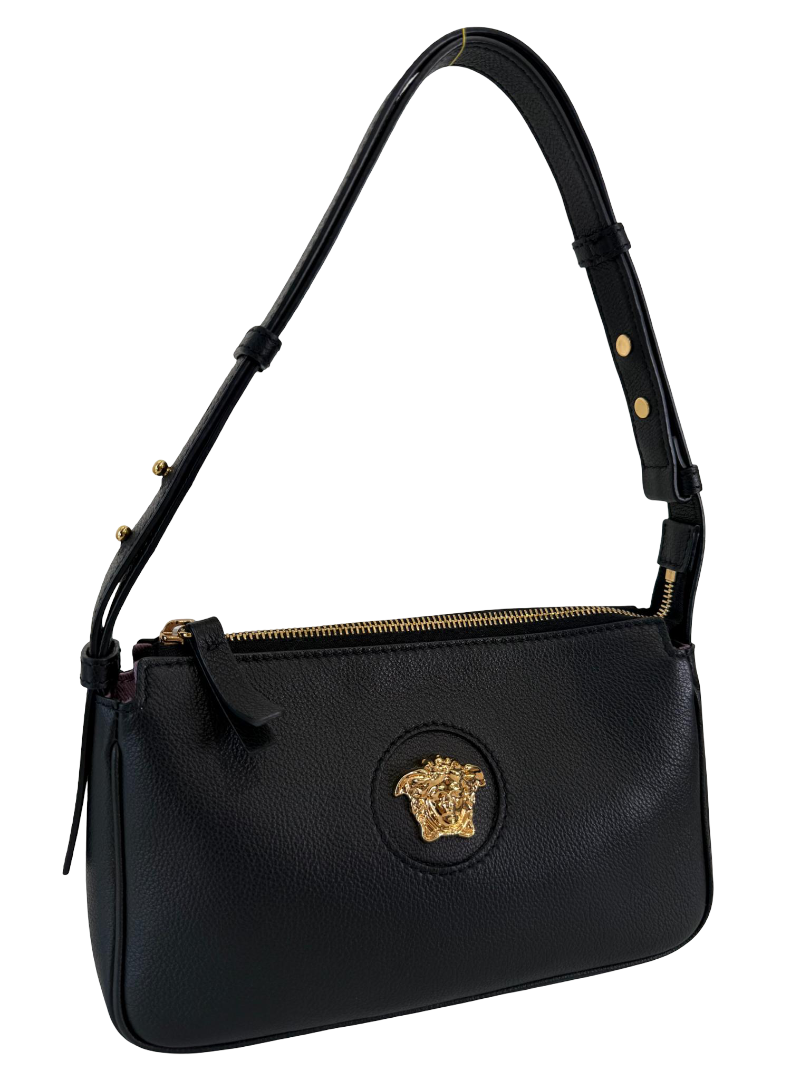 Versace La Medusa Black Leather Small Pochette