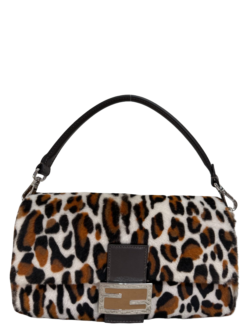 Fendi Re-Edition Leopard Print Calf Hair Baguette