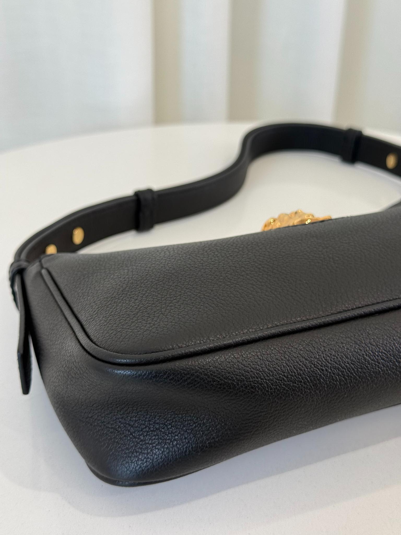 Versace La Medusa Black Leather Small Pochette