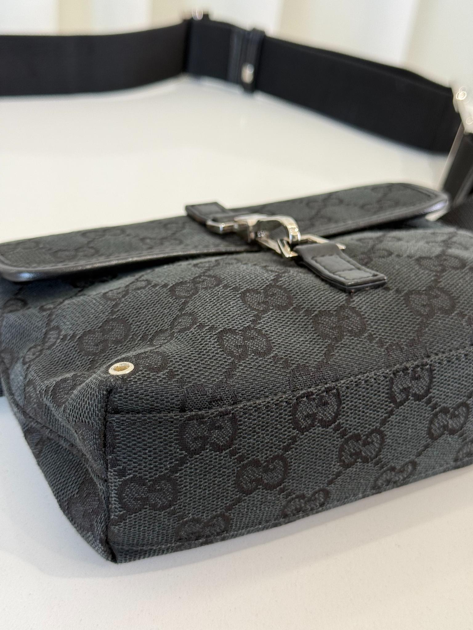Gucci GG Monogram Web Flight Belt Bag Black