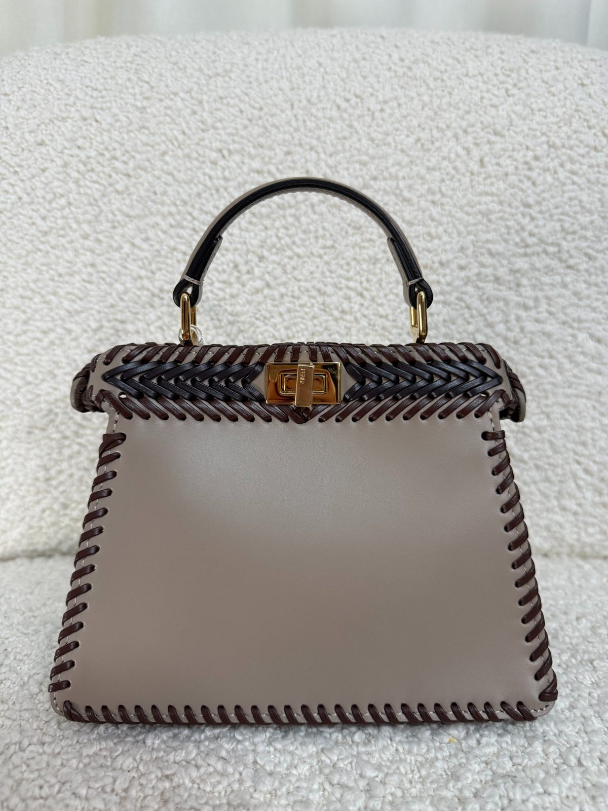 Fendi Peekaboo ISeeU Petite Blueberry-colored Interlaced Leather