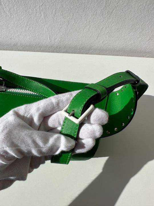 Valentino Garavani Green Quilted Rockstud Spike Belt Bag