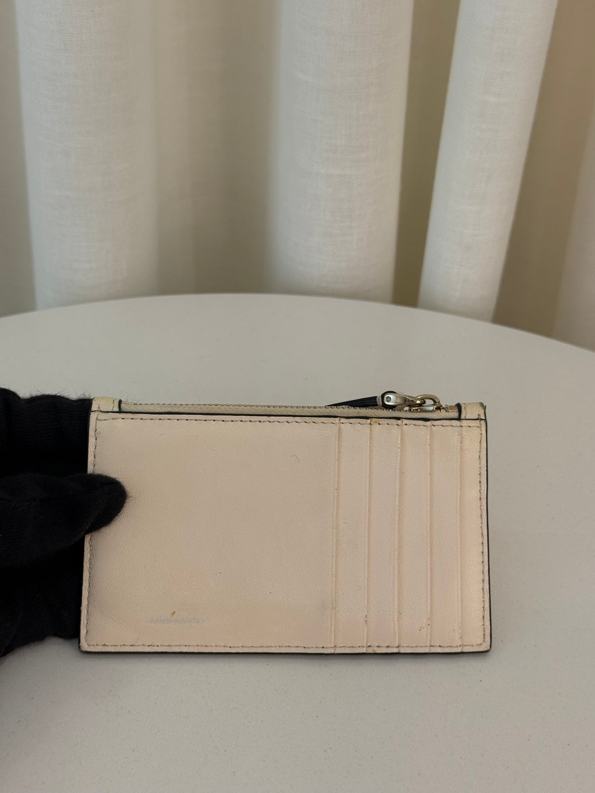 Valentino Garavani Compact Vlogo White Calfskin Card Holder