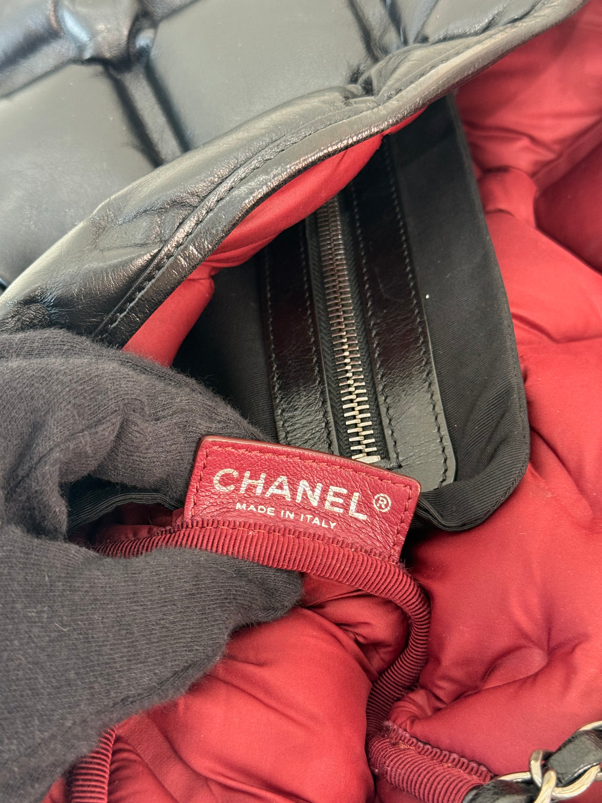 Chanel Black Quilted Leather Chesterfield Large Flap Bag
