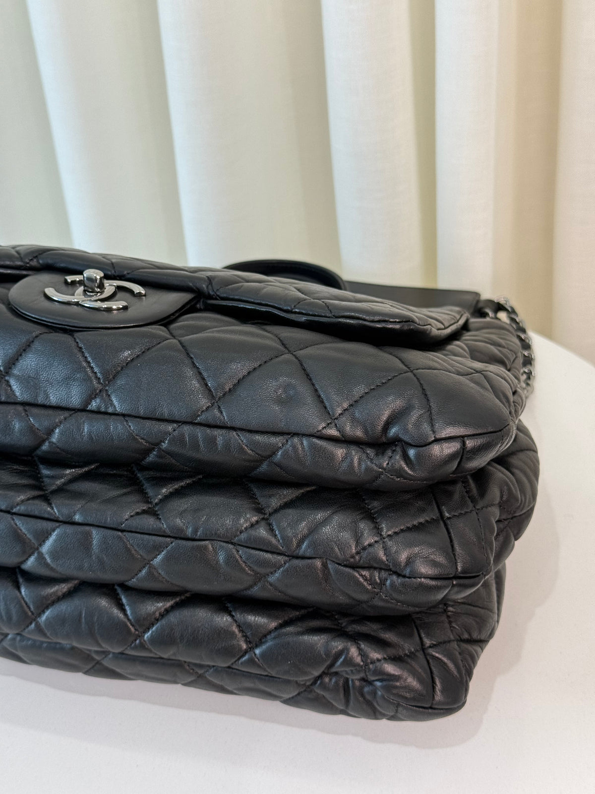 Chanel Black Lambskin Double-Sided Flap Accordion Tote