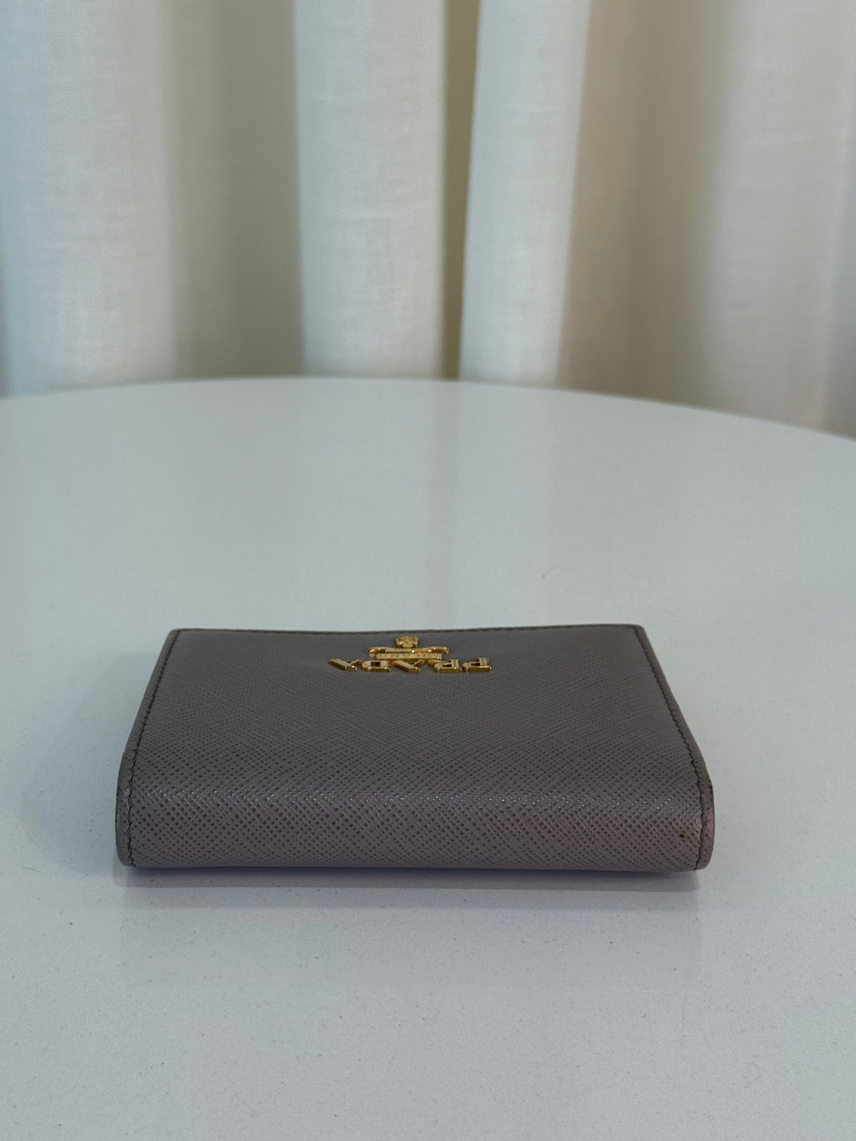 Prada Small Saffiano Leather Wallet Clay Grey