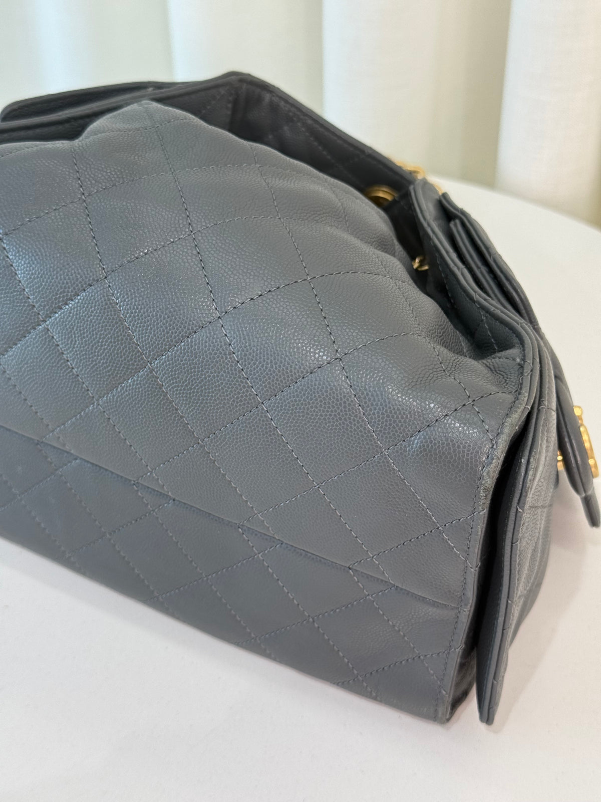 Chanel 25 Small Caviar Quilted Dark Grey Shoulder Bag