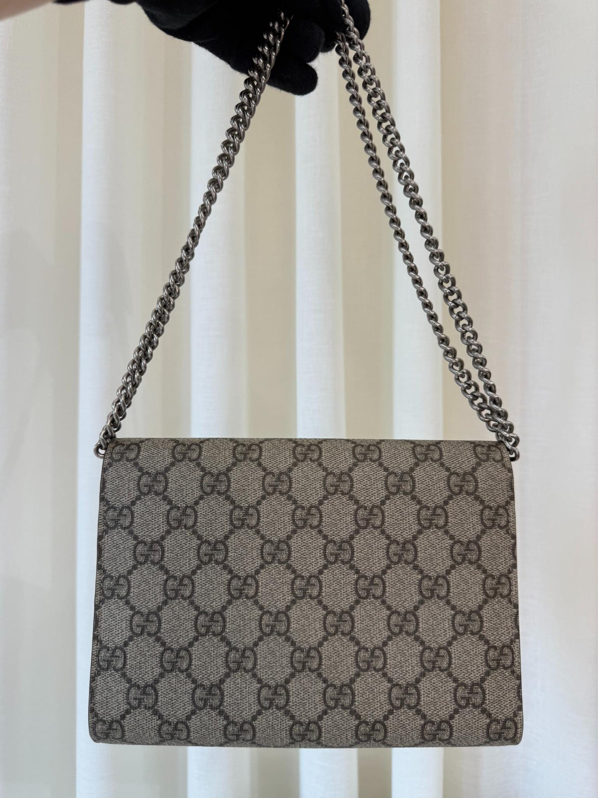 Gucci Dionysus GG Supreme Beige/Ebony Wallet on Chain