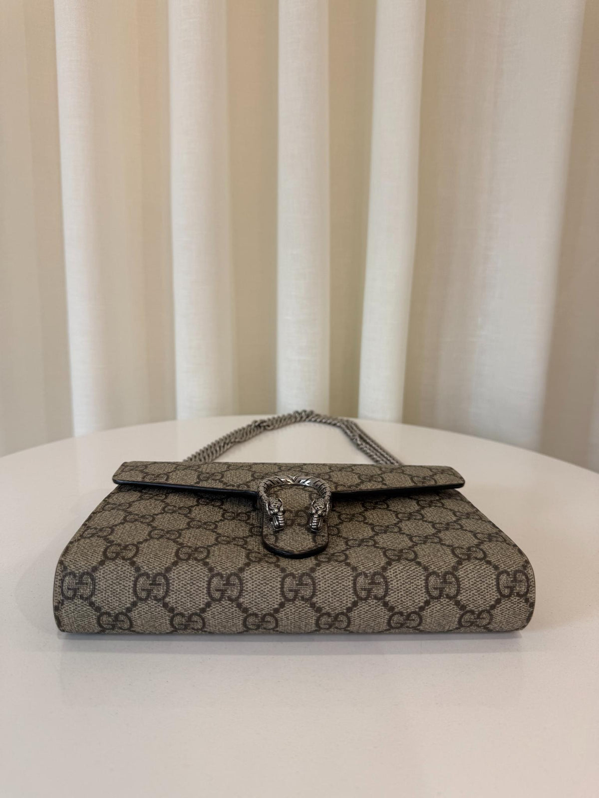 Gucci Dionysus GG Supreme Beige/Ebony Wallet on Chain