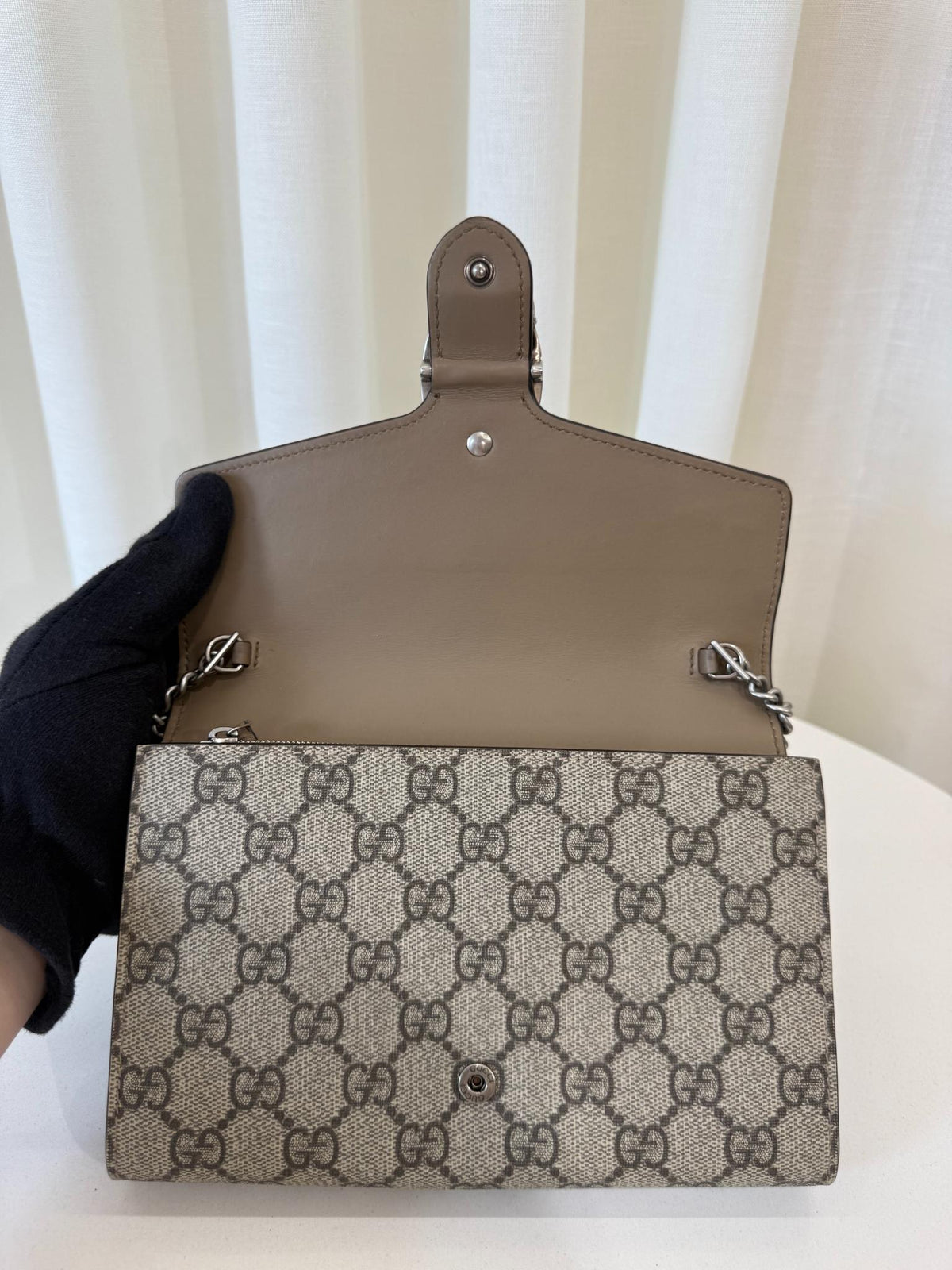 Gucci Dionysus GG Supreme Beige/Ebony Wallet on Chain