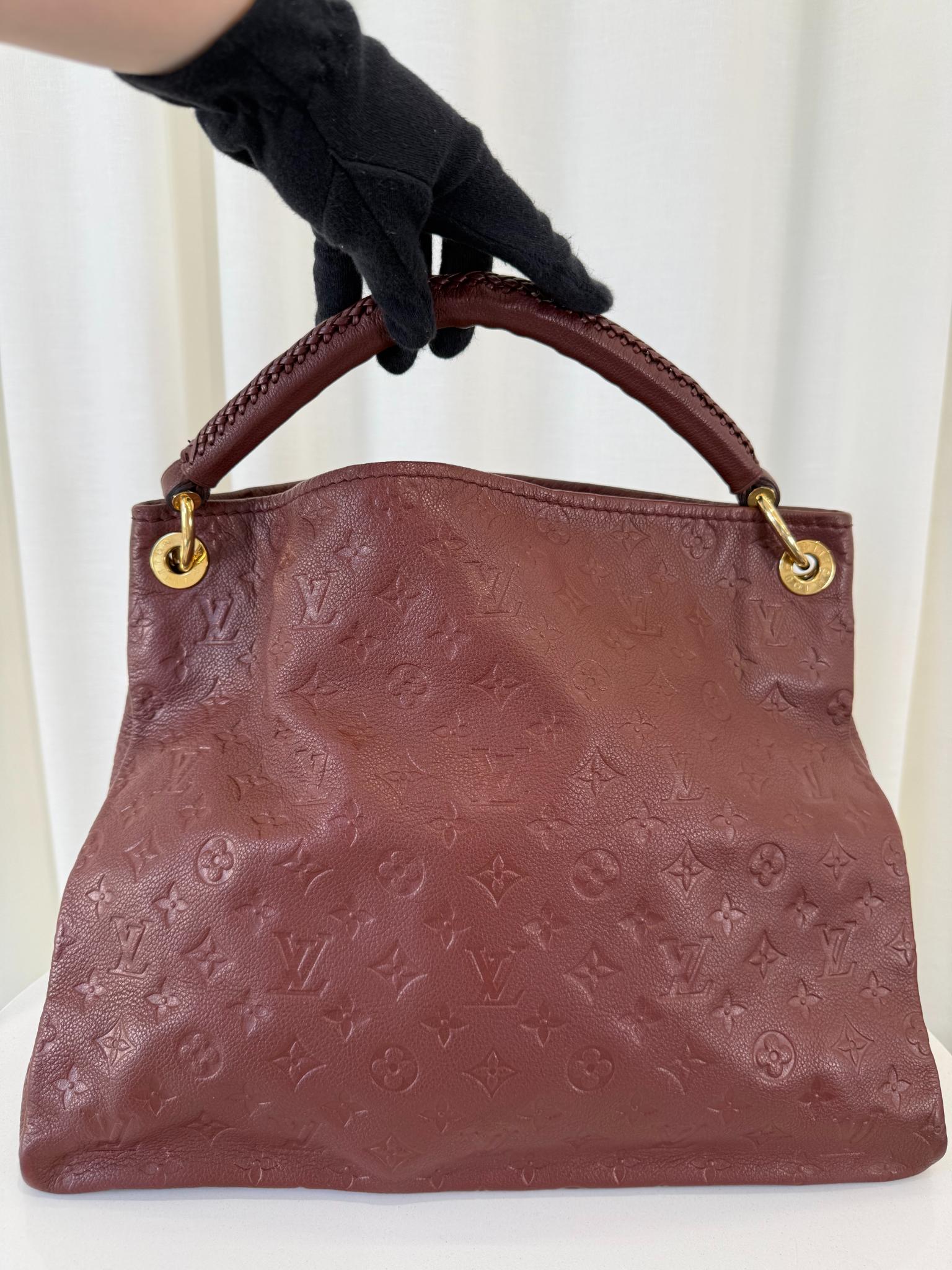 Louis Vuitton Artsy MM Burgundy Monogram Empreinte Leather