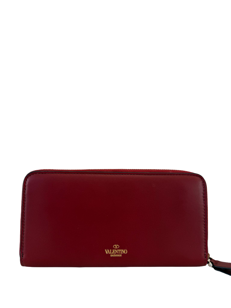 Valentino Garavani Red Leather Continental Wallet