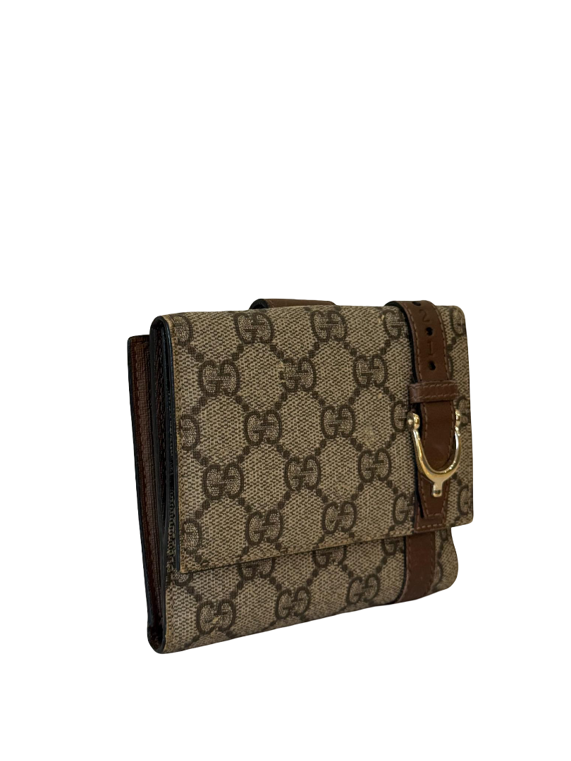Gucci Beige/Brown GG Coated Canvas Nice Compact Wallet