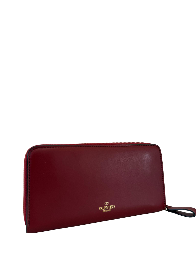 Valentino Garavani Red Leather Continental Wallet