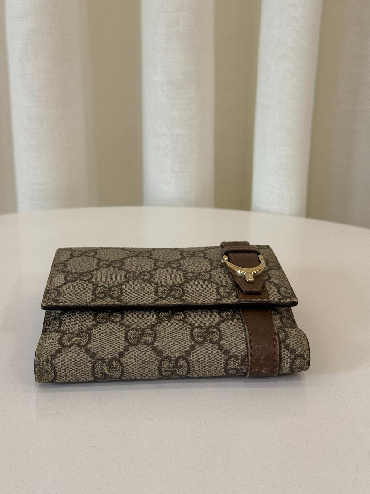 Gucci Beige/Brown GG Coated Canvas Nice Compact Wallet