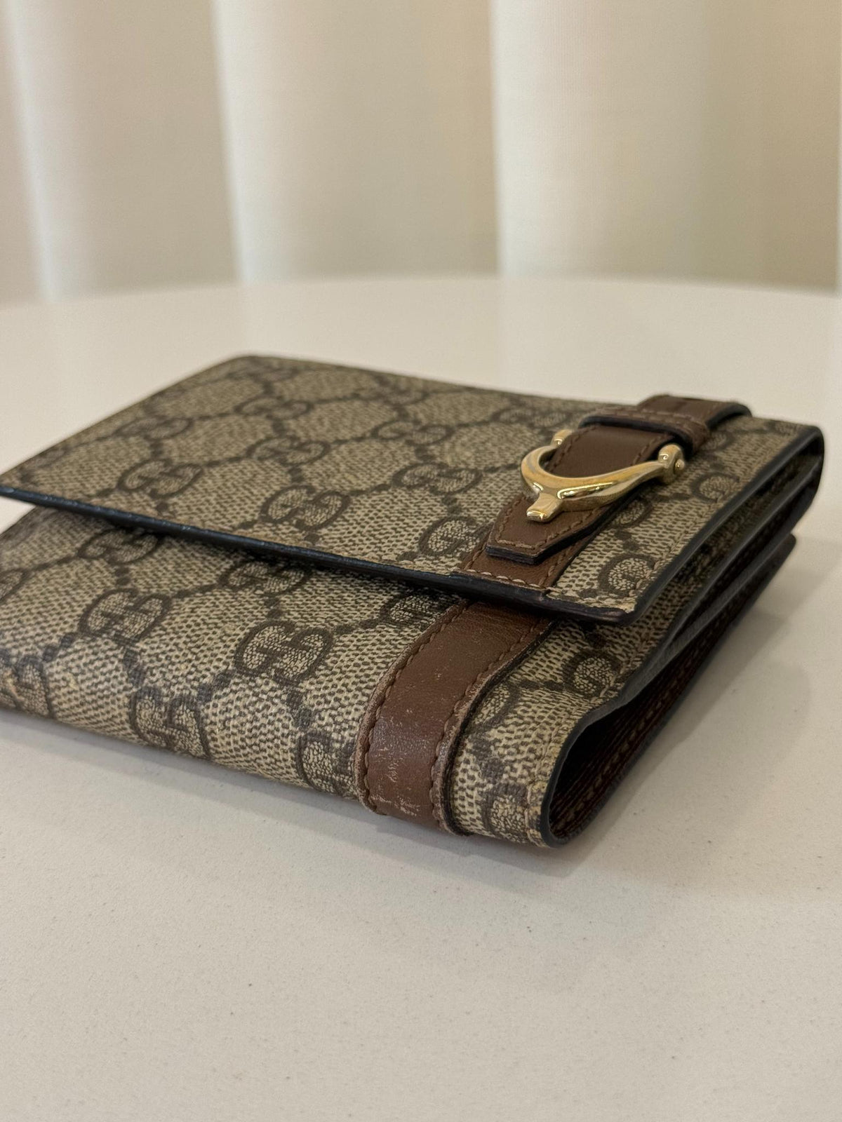 Gucci Beige/Brown GG Coated Canvas Nice Compact Wallet