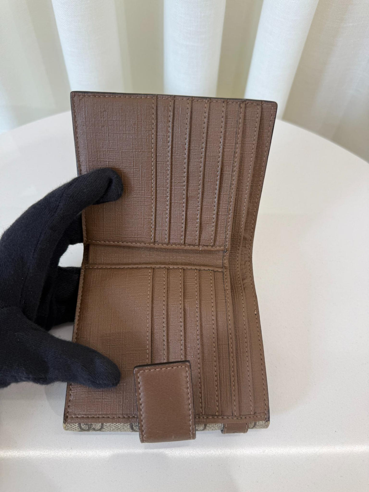 Gucci Beige/Brown GG Coated Canvas Nice Compact Wallet