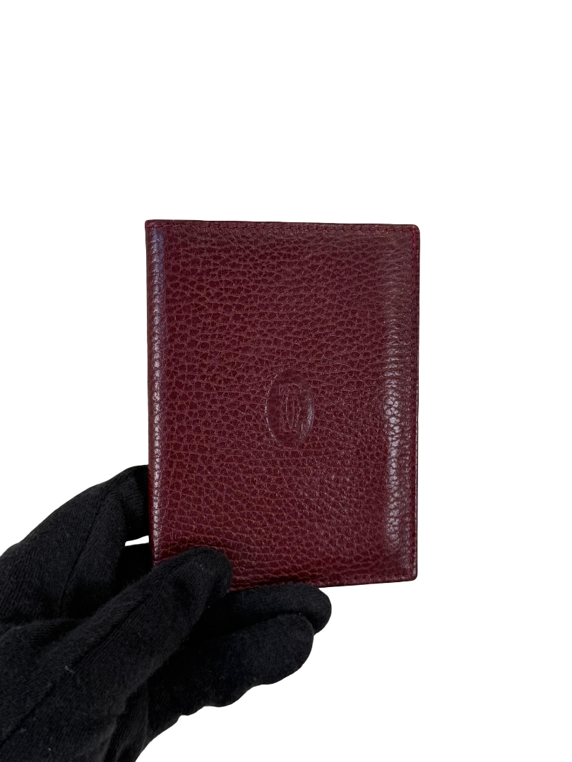 Cartier Burgundy Leather Must De Cartier Card Holder