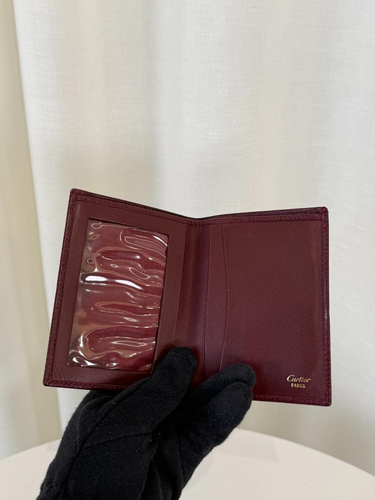 Cartier Vintage Burgundy Leather Must De Cartier Photo/Card Holder