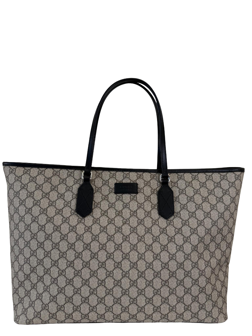 Gucci GG Supreme Canvas/Leather Tote Bag